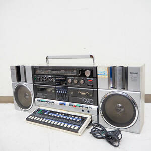 【ジャンク】SHARP シャープ FM/AM ステレオ melody メロディー ダブルカセット MR‐990 2way スピーカーシステム ラジカセ レトロ K5174　