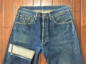 リーバイス ＬＥＶＩ’Ｓ ６６５０１ ビンテージ レプリカ ひげ落ち ジーンズ ｗ３３ 縦落ち デニム ボタンフライ ビッグＥ 赤耳 日本製