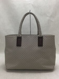 BOTTEGA VENETA◆ハンドバッグ/PVC/BEG/チェック/マルコポーロ/イントレッチオ ジェット