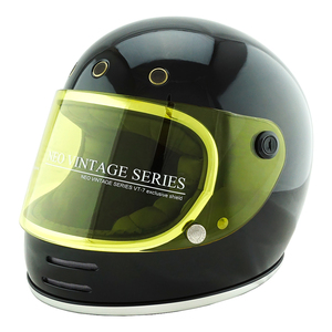 フルフェイスヘルメット ブラック×イエローシールド Lサイズ:59-60cm対応 VT-9 ステッカー付き VT9