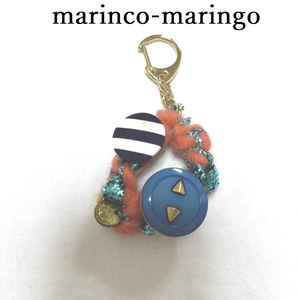 ハンドメイド　marinco-maringo　ニット　ビンテージボタン　キーホルダー　