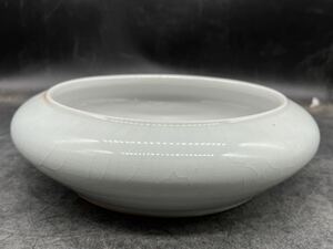 r6050634 茶道具 白磁　水鉢 睡蓮鉢 中国景徳　時代物