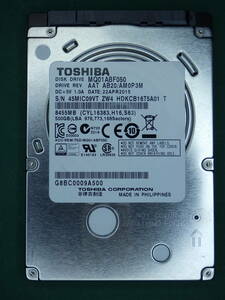 TOSHIBA 2.5インチHDD SATA MQ01ABF050 500GB 動作確認済(500041)送料無料