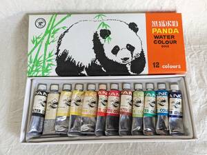 値下げ☆パンダ　12色　水彩絵の具　昭和レトロ　中国　熊猫　ぱんだPANDA