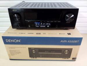 【動作保証】 DENON 5.2ch AVサラウンドレシーバー AVR-X550BT 元箱あり オーディオ 音響機器 ガリなし 良バランス デノン