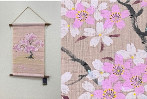 春からのタペストリー　日本製・お家でお花見楽しいですね！京都『万葉舎』の手書き『桜』