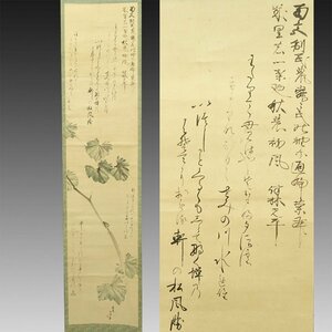 【真作】喜聞◆『伴林光平 詩歌・和歌3首他 枝に蝉虫画 5名合作』　1幅 古筆 古文書 古書 日本画 歌人 国学者 勤王志士 茶道 奈良 江戸幕末