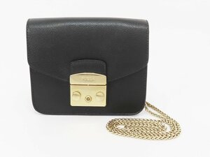 ◇【FURLA フルラ】メトロポリス チェーンショルダーバッグ ブラック