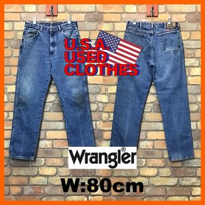 DP1-027★USA古着【Wrangler】96501DS 5ポケット レギュラーフィット デニムパンツ【W34 メンズ L】ブルー ジーンズ ダメージ バイカー