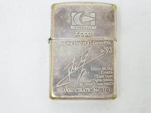 ‡ 0624 Zippo ジッポー オイルライター K-1 GRAND PRIX ブランコ・シカティック 固有ナンバー刻印入り 0161 USA製 着火未確認 ジャンク