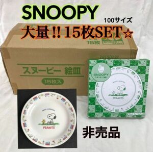 非売品 SNOOPY 絵皿 15枚 1箱 セット 【商品説明必読】スヌーピー PEANUTS WOODSTOCK ピーナッツ 洋食器