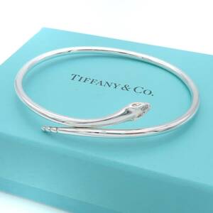 【送料無料】 極希少 美品 Tiffany&Co. ヴィンテージ ティファニー スネーク シルバー バングル SV925 べビ ブレスレット 蛇 HA27