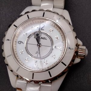 シャネル Chanel 腕時計 動作品 H2422（J12　セラミック　8Pダイヤ） レディース 1182653