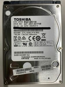 使用時間 2708時間 正常 TOSHIBA MQ01ABD100 1000GB 1TB n20240514-19