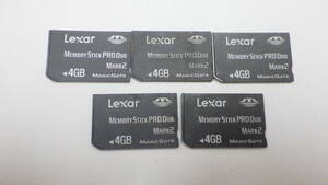 Lexar　メモリースティック PRO DUO　4GB　5枚セット　PSPなど用　中古動作品　
