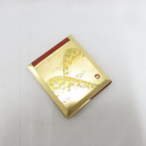 ミタニ漆器 手鏡 コンパクトミラー ハンドミラー 和柄 金色 USED /2402D