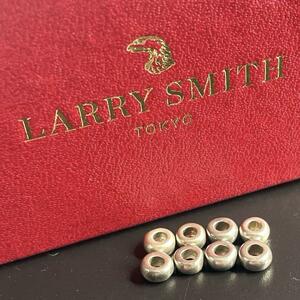 2 極美品【ラリースミス】LARRY SMITH PLAIN BEAD プレーンビーズ 8個 silver シルバー カスタムパーツ ナバホ フェザー チェーン メタル