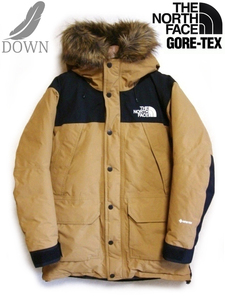 定価7.9万 美品THE NORTH FACEマウンテンダウンコートSブラウンxブラックGORETEX MOUNTAIN DOWN COATフーディND91935ファ防水ジャケットgtx