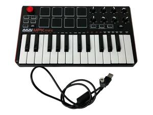 お04-188aAO//【現状品】AKAI MPK mini mk3 音響機材 動作未確認 起動確認 キーボード 鍵盤凹みあり