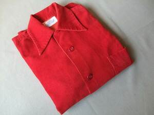 1940s Vintage CAMPUS / コーデュロイシャツ / HOLLYWOOD STYLED / ビンテージ中古品 ロカビリー RED Shirt / WILD ONE 