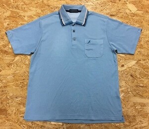 アルバトロス ALBATROSS ポロシャツ ３つボタン ポケット付き スポ―ツ 半袖 カットソー ポリエステル100% M ブルー 水色 メンズ