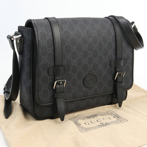 中古良品グッチGUCCI GGスプリーム GGメッセンジャーバッグ PVC ブランド 658542 KGDHN 1000 ランク：A us-2 メンズ