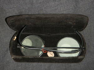 ３．アンティーク 丸縁眼鏡 眼鏡 メガネ 昭和初期 ビンテージ メガネフレーム 昭和レトロ 眼鏡ケース 眼鏡入れ 戦前 丸縁