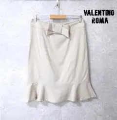 良品 VALENTINO ROMA リボン 膝丈 へプラム タイトスカート