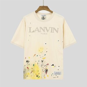 GALLERY DEPT. x LANVIN | PAINT-EFFECT LOGO T-SHIRT Tシャツ 半袖 男女兼用 おしゃれ トップス 夏 Lサイズ