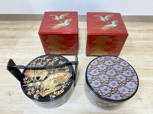 重箱 寿司重 4点セット 蒔絵 鶴 扇面 花詰め 長期保管品 ☆ちょこオク☆