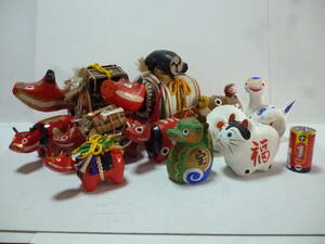 レトロ　張子人形　赤ベコ　干支　11体　郷土玩具