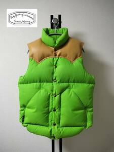 ROCKY MOUNTAIN FEATHERBED/ロッキーマウンテン/LEATHER YOKE DOWN VEST/レザーヨークダウンベスト/肉厚/希少カラー/リップストップ