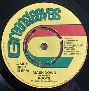 激レアオリジナル盤美品！Roots - Mash Down / reggae roots