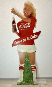 コカコーラ コカ・コーラ Coca-Cola パネル 当時物 ドリンクコーラ 金髪 昭和レトロ 等身大 ヴィンテージ 168cm らくらく家財便 説明欄必読
