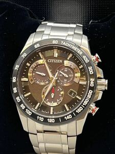 Y07003　　☆美品☆ CITIZEN シチズン ATTESA アテッサ 電波ソーラー メンズ腕時計 AT3034-57E　E610-S104831 稼働品