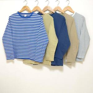 お得!!【まとめ売り】長袖 Tシャツ 5着 セット TOMMY トミー SUPPORT YOUR LOCAL 無地 ボーダー カットソー ロンT メンズ サイズ M /LT-83j