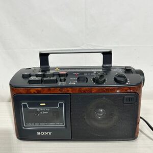 Y325/SONY/ソニー/モノラルラジカセ/CFM-A50/ラジオカセット/木目調/昭和レトロ/ヴィンテージ/アンティーク/レア/モノラルカセットデッキ