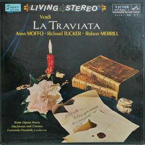 初期LP盤 モッフォ,タッカー,メリル&レイノルズ/プラデルリ/Rome Opera House 　Verdi「椿姫」(3LP)