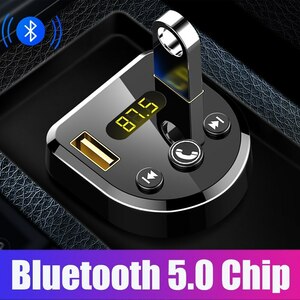 カーキット MP3プレーヤーハンズフリー Bluetooth 5.0 FMトランスミッター デュアルUSB車の充電器サポート Uディスク音楽再生