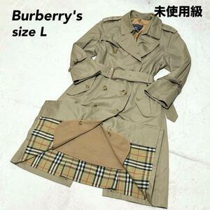 1円〜 未使用級 Burberry バーバリー トレンチコート ライナー・ベルト付 2way ノバチェック Lサイズ相当 ベージュ