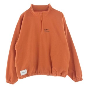 WTAPS ダブルタップス 23AW 232ATDT-CSM33 DEPST SWEATER POLY FORTLESS ハーフジップ フリース オレンジ系 X 03【中古】