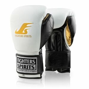 〔ファイターズスピリッツ〕FIGHTERS SPIRITSプロ仕様ボクシンググローブ 16oz ホワイト×ゴールド×ブラック