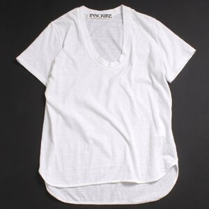 INSCRIRE ラウンドヘムTシャツ フリーサイズ ホワイト 19SS-CUT18 アンスクリア 半袖 Tシャツ カットソー