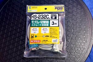 ★未使用品/5個入荷 /何個でも送料は1個分★ サンワサプライ RS-232C ケーブル モデム・切替器 ストレート全結線 3m KR-M3　/39779Y