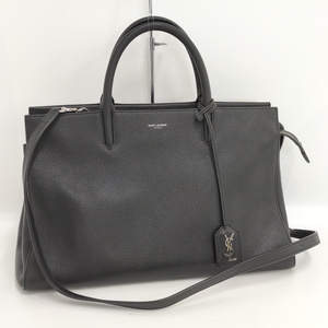 【中古】SAINT LAURENT カバ リヴ ゴーシュ 2WAYハンドバッグ レザー ブラック 574108