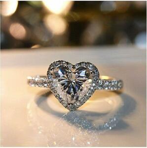 指輪 レディース リング ハート 大粒 ダイヤモンド 結婚指輪 金属アレルギー