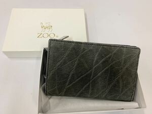 ZOO 象革製 二つ折り財布 ZMW-020 箱、袋付き 美品 150/858D