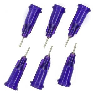 【21G】 注射器の針 6個セット ニードル 交換用 シリンジ プラスチック プリンター 補充インク用 実験など 替え 24mm 紫