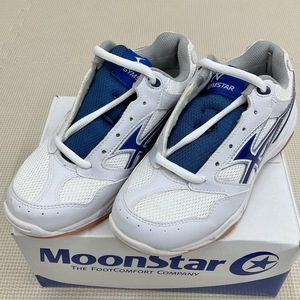 (新品) ◆ムーンスター◆ｍoonSTAR◆24.0cm◆ジムスター18◆ホワイト/ネイビー◆体育館シューズ◆運動靴◆上履き◆室内履き◆