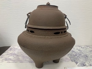 ☆1000円スタート☆ 茶釜 詳細不明 鉄製 古道具 茶器 茶道具 骨董品 金属工芸 昭和レトロ アンティーク ◆22009